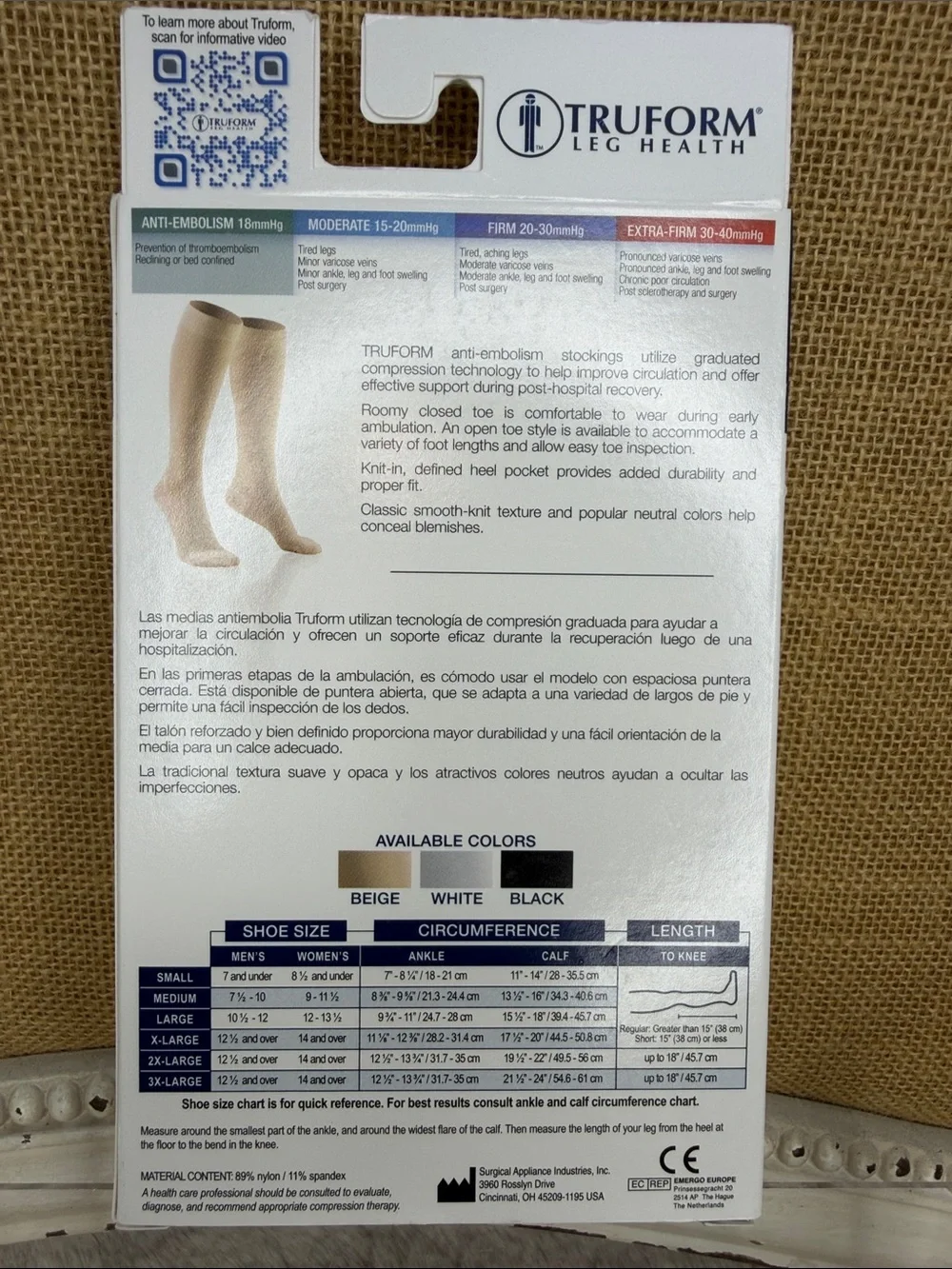 Truform Anti-Embolism Stockings for Men - Beige